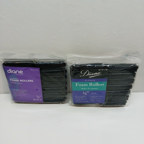 NEW Diane Foam Rollers Black 5/8 inches TWO packs of 14 - Picture 4 of 7